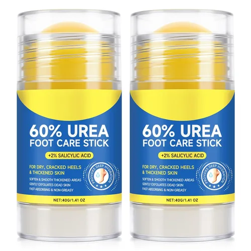 Vista 9 de Crema en barra de urea 60% más 2% ácido salicílico, crema de urea para pies y callos de máxima fuerza para talones secos agrietados, manos