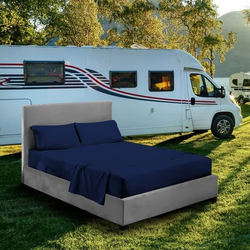 Vista 9 de Juego de sábanas para literas de autocaravana – 48 x 75 pulgadas, tamaño matrimonial 3/4, color azul aguamarina, litera para cuna, cama de caravana
