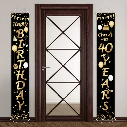 Vista 11 de Blulu 2 carteles decorativos de cumpleaños de 30 años para hombres y mujeres, suministros de decoración de fiesta de feliz cumpleaños de 30 años