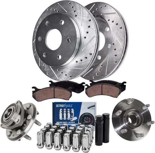 Vista 56 de Detroit Axle - 4 rotores de freno para Chevrolet Cruze 2014 2015 [modelos de motores de gas] Rotores de freno de disco perforados y ranurados