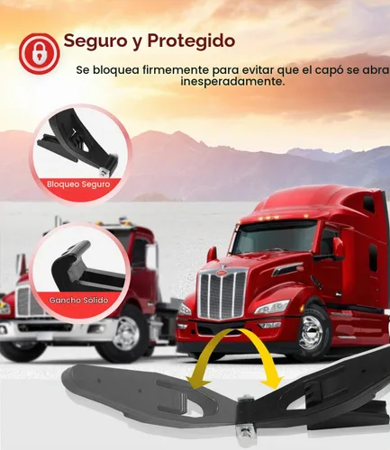 Vista 3 de Paquete de 2 para base de pestillo de campana Peterbilt Kenworth