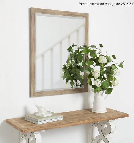 Vista 6 de DesignOvation Beatrice - Espejo de pared rectangular decorativo enmarcado, 21 x 27 pulgadas, marrón rústico, espejo rectangular de tocador para uso