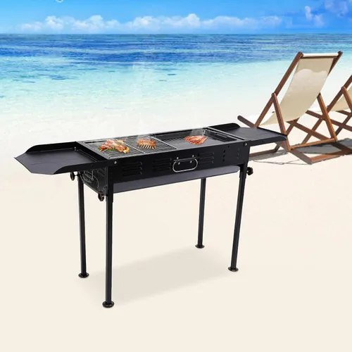 Vista 7 de Parrilla plegable de carbón portátil, barbacoa de camping de 165 libras