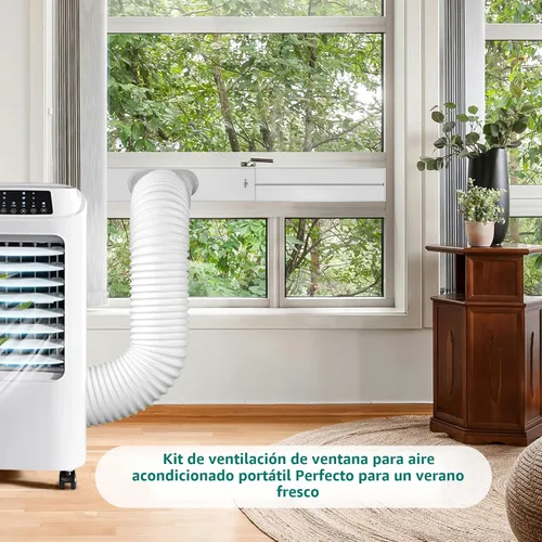 Vista 8 de Kit de ventana de aire acondicionado portátil, kit de ventilación de CA universal ajustable con manguera de escape de 5.9 pulgadas para ventanas