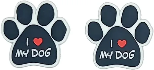 Vista 3 de Love My Border Collie - Juego de 4 dijes para zapatos de perro y cachorro para zuecos, zapatos, sandalias, anteojos y más, juego de 4 piezas de arte