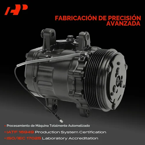 Vista 4 de A-Premium Compatible con Sanden SD-7 6PK, Compresor Universal de Aire Acondicionado con Embrague, Correa Serpentina de 6 Ranuras