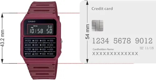 Vista 7 de Casio CA-53WF-4B Calculadora roja digital reloj para hombre original nuevo clásico CA-53 Blanco Digital