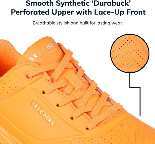 Vista 5 de Skechers Uno - Night Shades Zapatos deportivos para mujer, tenis con espuma viscoelástica refrescante, entresuela Skech-Air y empeine de Durabuck