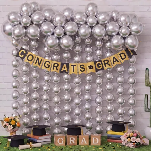 Vista 10 de 100 globos de látex, 10 pulgadas, color negro Enlazable para guirnaldas de arcos rápidos, decoración de boda, cumpleaños, Pascua, no necesita