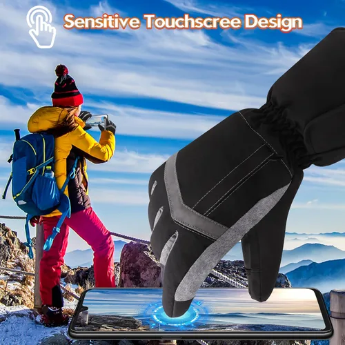 Vista 2 de SVPRO Guantes térmicos para hombres y mujeres, guantes de invierno de caza con calefacción, guantes de esquí eléctricos y guantes de snowboard