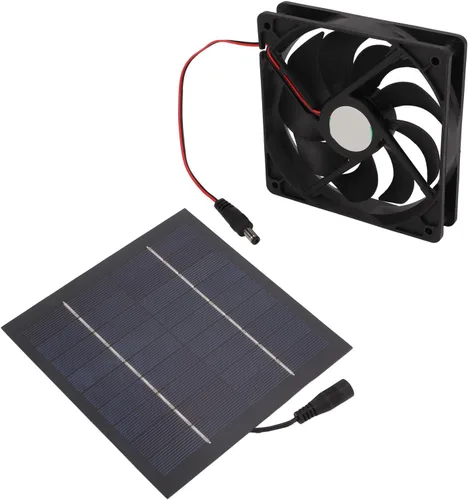 Vista 7 de Kit de ventilador de panel solar, mini ventilador de panel solar de 100 W, ventilador de techo alimentado por energía solar para RV, yate