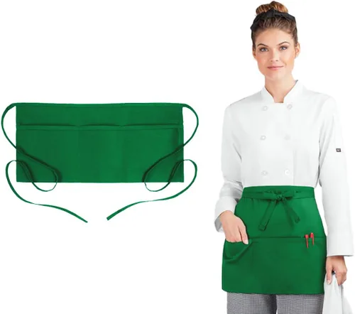 Vista 13 de Avalon Kitchen Server Aprons with 3 Pockets – 100% Polyester Waist Apron, 24x12 Inch Half Apron, Waitress Apron for Servers