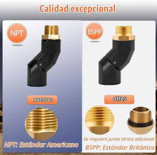 Vista 2 de (1 pulgada NPT, 2 piezas) manguera de combustible negra giratoria 360 Conector giratorio para bomba de transferencia de combustible, boquilla