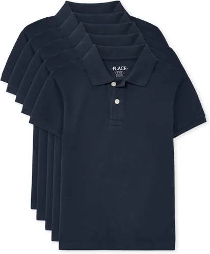 Vista 12 de The Children's Place - Camisa polo de manga corta para bebés y niños pequeños Negro/Blanco 2