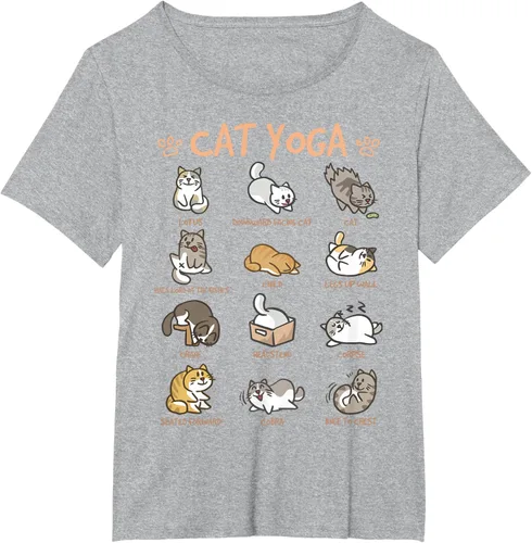 Vista 73 de Cat Yoga Poses Cats Practicing Mindfulness Meditación Kitten - Camiseta, Negro, S