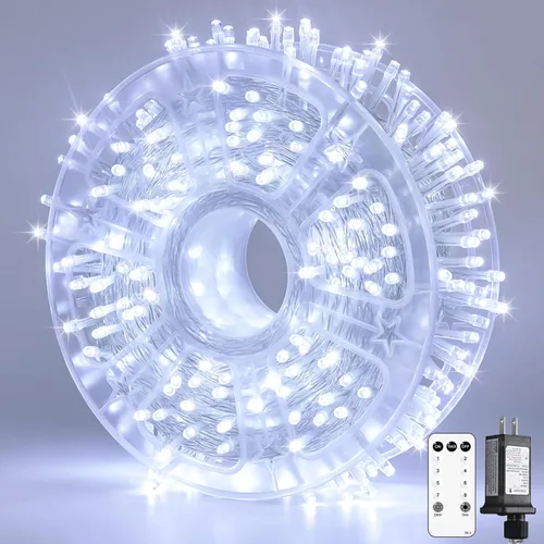 Vista 12 de JMEXSUSS 200 luces LED de Pascua al aire libre e interior para decoraciones, 66 pies conectables pastel luces de Pascua cadena de alambre