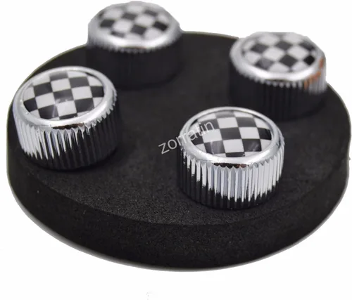 Vista 9 de Zorratin 4X Tapas de Válvula de Neumático con Bandera de Carreras a Cuadros Negros BW para BMW Mini Cooper r50 r53 r56 r56n f55 f56 r55 r52 r57 r58