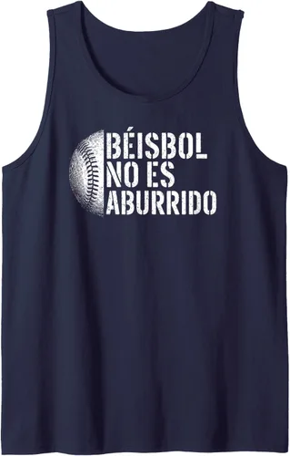 Vista 6 de Beisbol No ES Aburrido Funny Baseball Spanish Quote Tank Top