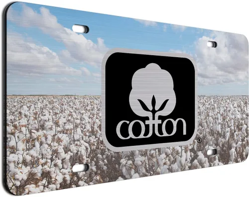 Vista 13 de Placa de matrícula decorativa de algodón blanco - 6"x12" de aluminio cepillado, etiqueta novedosa para exhibición en parachoques delantero