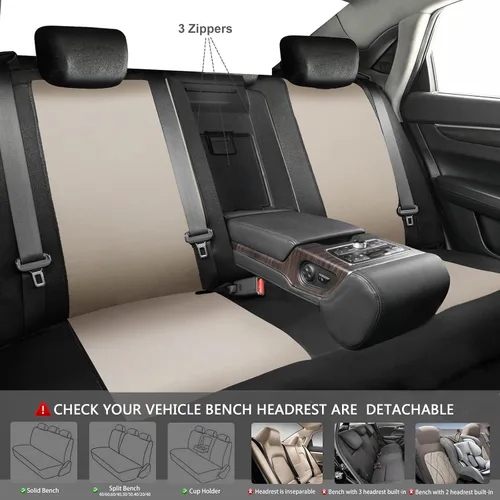 Vista 6 de CAR PASS Line Rider Sporty Cloth 11PCS Asiento de coche cubierta de ajuste universal -100% transpirable con 5 mm de esponja compuesta