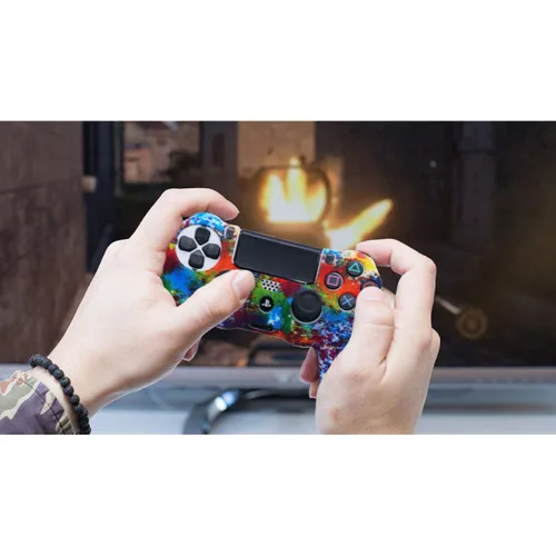 Vista 4 de Sofunii 2pcs Skin for PS4 Controller, Anti-Slip Silicone Cover Shell Case with 8 Thumb Grip Caps, Compatible with PlaySation 4 Slim/Pro Controller