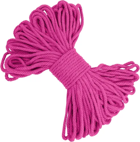 Vista 50 de Cuerda de macramé de 0.197 in x 22 yardas, cuerda gruesa de hilo de algodón natural, cuerda de colores para colgar plantas de macramé, para colgar