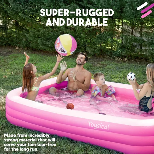 Vista 6 de Toysical Piscina Inflable para Niños y Adultos - 118 x 72 x 22 - Más Duradera que Otras Piscinas Inflables para Adultos - Incluye Parches