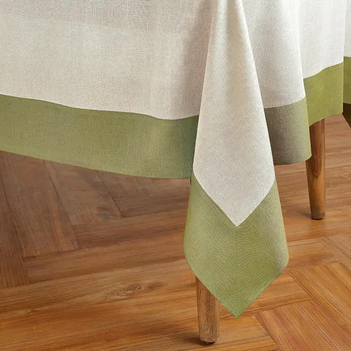 Vista 2 de Solino Home Mantel de lino de 60 x 108 pulgadas, 100% lino puro, aguacate y mantel natural para cocina, comedor, cena, interior, exterior, fiesta