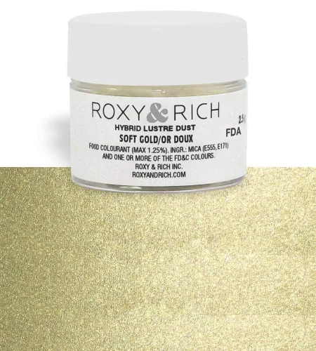 Vista 3 de Roxy & Rich Hybrid Luster Powder - Colorante para alimentos, color perla natural, 0.09 oz