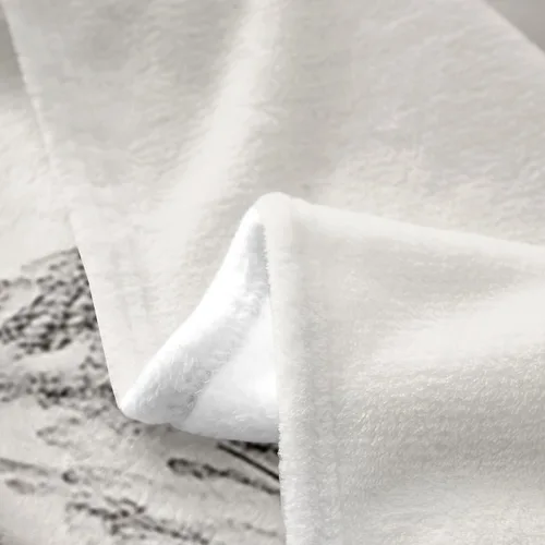 Vista 3 de Erosebridal Sketch Tree Flannel Blanket 40x50 Inch Vintage Farmhouse Fleece Blanket Grey Minimalist Mid Century Fuzzy Plush Throw French Country