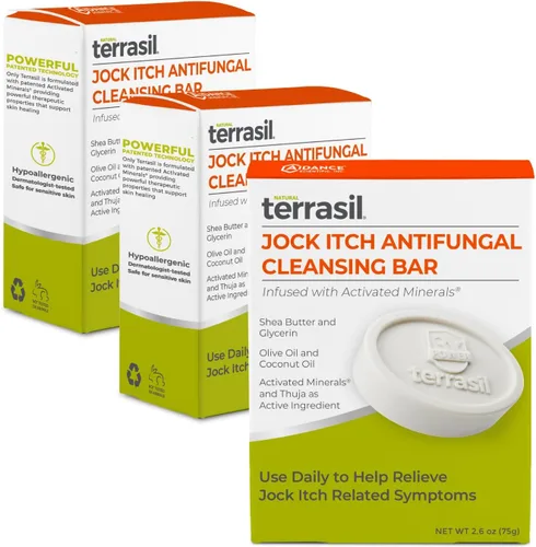 Vista 8 de terrasil Jabón antifúngico para picor para hombres, alivio rápido y tratamiento de quemaduras, picazón en la piel, ingredientes hidratantes
