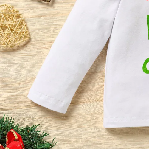 Vista 6 de ZOELNIC The Baby Who Stole - Trajes de Navidad para bebé, niño y niña, manga larga, camiseta con letras+pantalón peludo, 2 piezas, ropa de disfraz