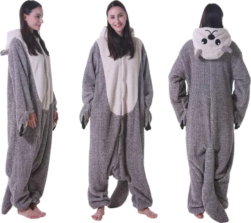 Vista 3 de SimZoo Adult Animal Onesie Pajamas, Men and Women's Animal Cosplay Costume Sleepwear, One-Piece Unisex Homewear