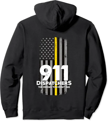 Vista 2 de 911dispatcher sudadera con capucha EMS EMT Policía dispatchers operadores, Jaspeado oscuro