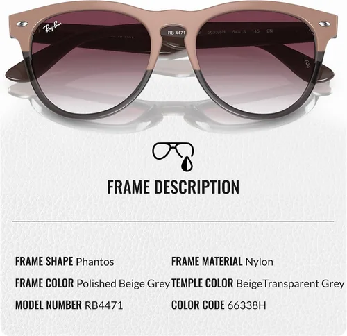 Vista 3 de Ray-Ban RB4471 IRIS Phantos Shaped Sunglasses for Men & Women with Official RAYBAN Eyewear Kit