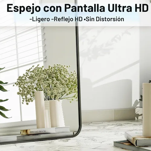 Vista 4 de HARRITPURE Espejo de longitud completa de 56 x 21 pulgadas, espejo rectangular con soporte Negro