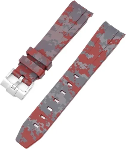 Vista 78 de Correa de camuflaje para Omega Moon Curvo Extremo Pulsera de goma de silicona Hombres Mujeres Sport Watch Band Accesorio 0.787 in
