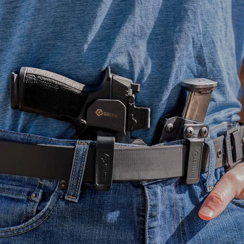 Vista 7 de GRITR IWB/OWB - Soporte para cargador de pistola - Mag Carrier se adapta a 0.354 in/0.394 in/.357/.40/.45 doble pila, 0.354 in/.40/.45 cargadores