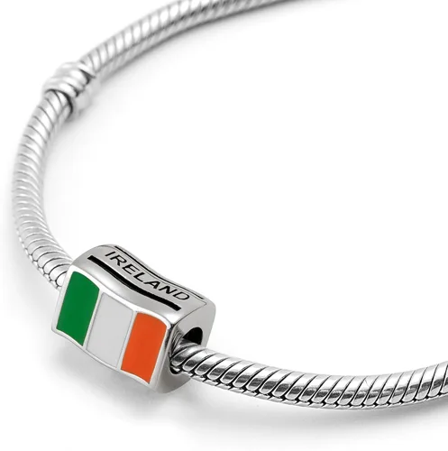 Vista 2 de Bolenvi Dije de cuentas de banderas de país compatible con Pandora y pulseras similares, collares y joyas de bricolaje - Abalorios de plata de ley