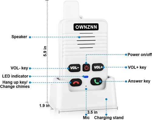 Vista 5 de Timbre inalámbrico, receptor interior adicional para ampliar el sistema de timbre OWNZNN Doorbell, intercomunicador de conversación manos libres