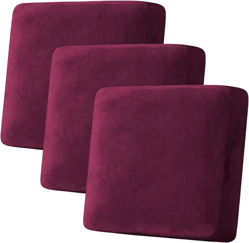 Vista 42 de H.VERSAILTEX Funda de cojín elástica de terciopelo para sofá, funda de cojín de felpa para cojines de silla, protector de muebles, cojín de asiento