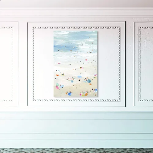 Vista 3 de The Oliver Gal Artist Co. Lienzo decorativo náutico y costero para pared, diseño de gente pequeña, decoración del hogar, 30 x 45 pulgadas, azul