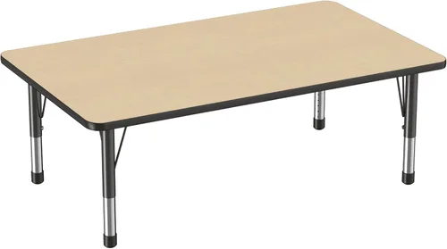 Vista 63 de FDP - Mesa rectangular para actividades escolares y aulas (24 x 36 pulgadas), patas gruesas para niños pequeños, altura ajustable de 15 a 24