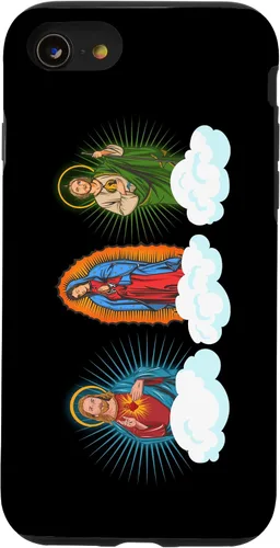 Vista 18 de Funda para iPhone 17 con diseño de Jesús, Virgen María y San Judas Tadeo in Clouds