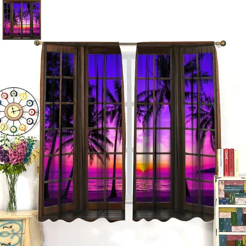 Vista 157 de Cortinas de paisaje, ventana 3D, primavera, bosque, vida silvestre, paisajes de naturaleza, dormitorio, sala de estar, cortinas térmicas opacas de 2