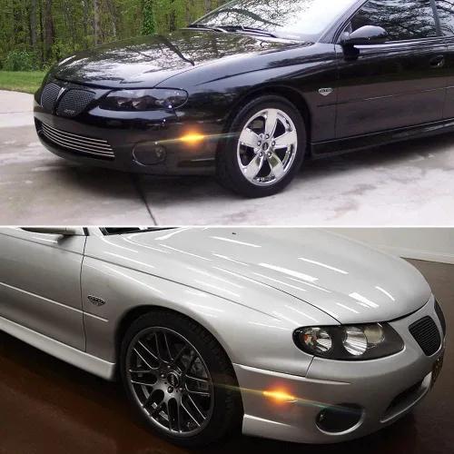 Vista 7 de Kit de lentes transparentes de color blanco claro LED ámbar completo compatible con Pontiac GTO 2004 2005 2006 reemplazo de montaje parachoques
