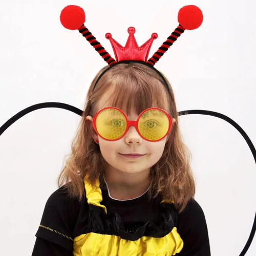 Vista 4 de Bee Costume Bee Ladybug Antenna Headband and Glasses Set Bumble Bee Sunglasses Halloween Cosplay Party Favors for Women Kids