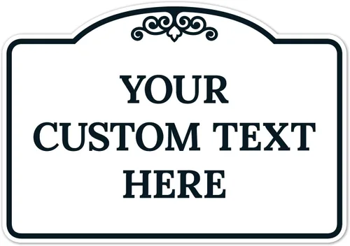 Vista 32 de Letrero decorativo personalizado, letrero de metal personalizado para negocios, entrada, hogar, Airbnb, placa de puerta de oficina, fondo negro, 8 x