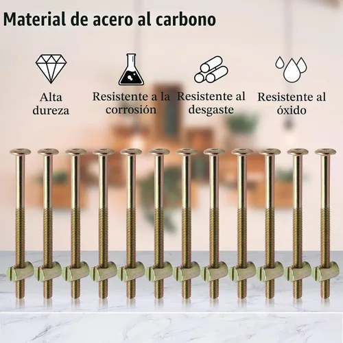 Vista 5 de Biaungdo M6 x 3.543 in - Pernos para litera, bronce, 12
