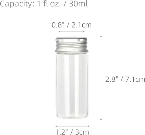 Vista 2 de Magic Season Botellas de vidrio decorativas (12 piezas con tapas de aluminio / 1 onza líquida)